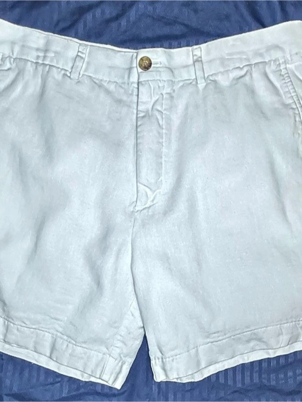 Banana Republic Mens White Flat Front Linen Shorts Waist 34 Casual Summer